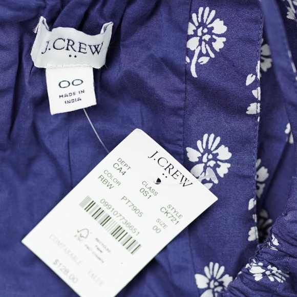 New JCREW Size 00 Strappy Poplin Halter Dress Riverbed Blue White $128 CK721 - Picture 5 of 5